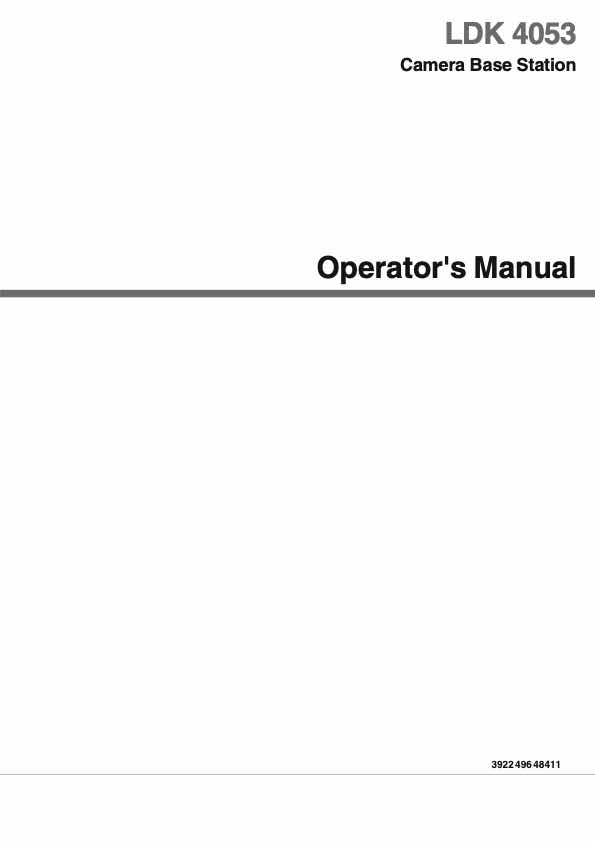 Grass Valley LDK4053 Camera Base Station technical manual preview