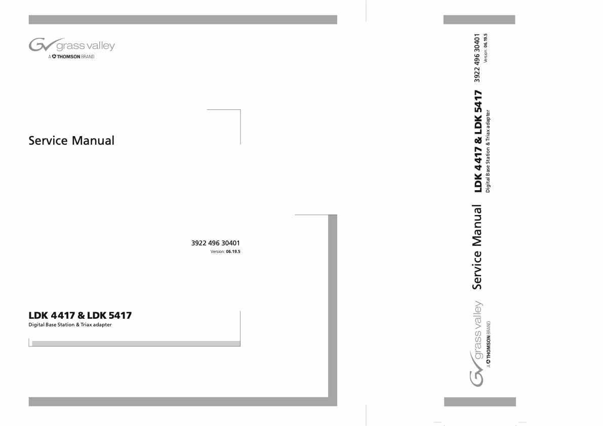 Grass Valley LDK4417-5417 Digital Triax technical manual preview