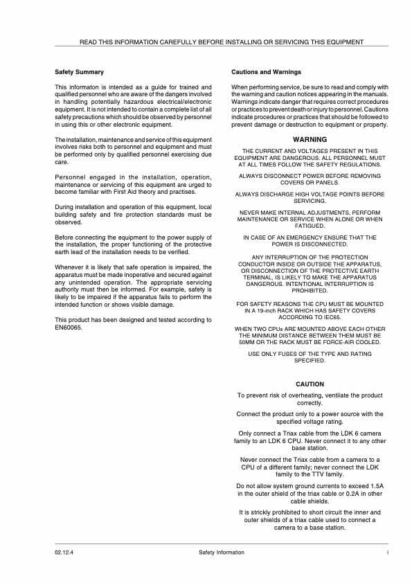 Grass Valley LDK4417-5417 Digital Triax technical manual preview