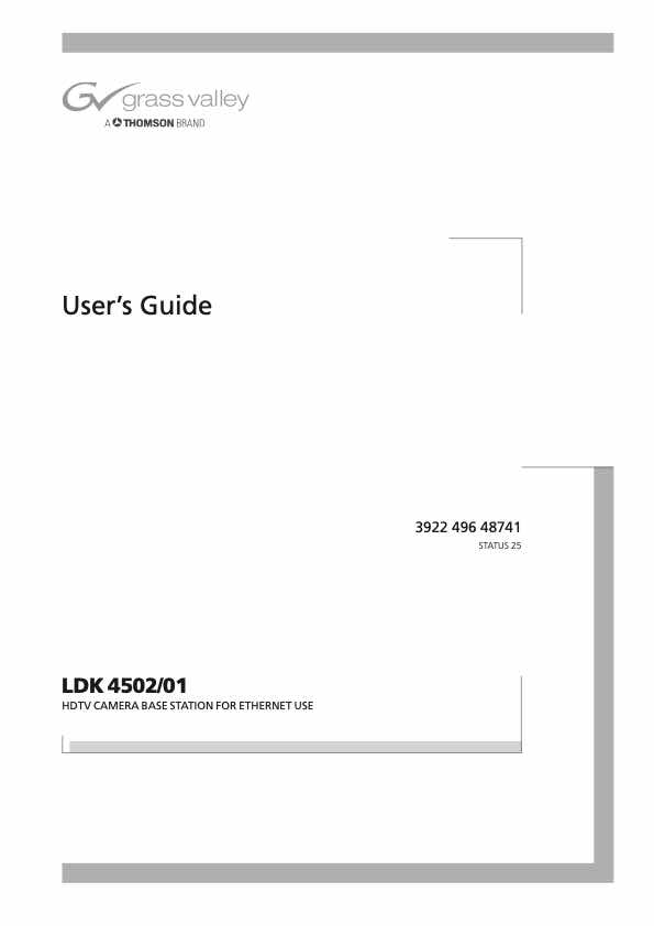Grass Valley LDK4501 Base Station SDTV technical manual preview