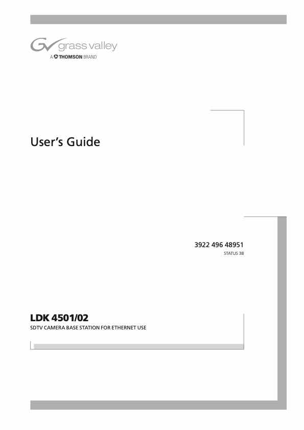 Grass Valley LDK4501 Base Station SDTV technical manual preview