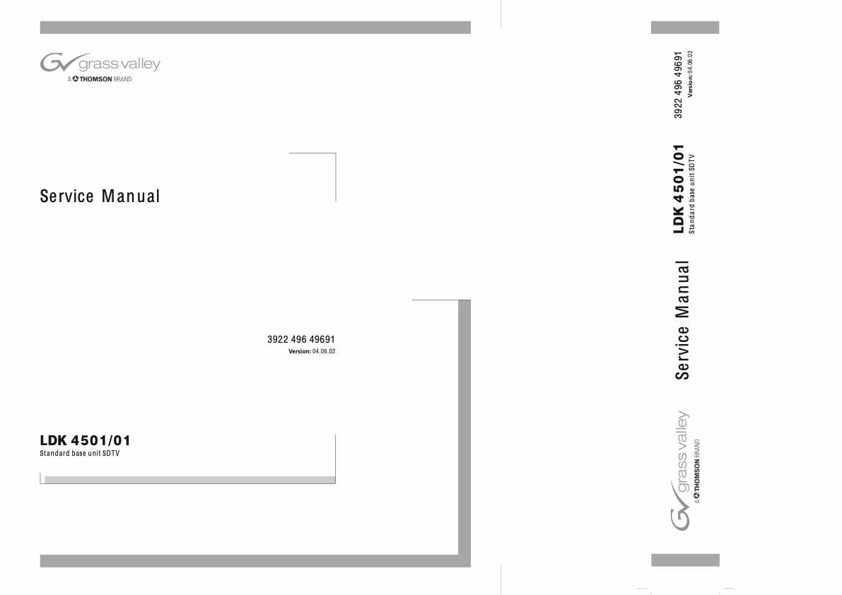 Grass Valley LDK4501 Standart Base Unit SDTV technical manual preview