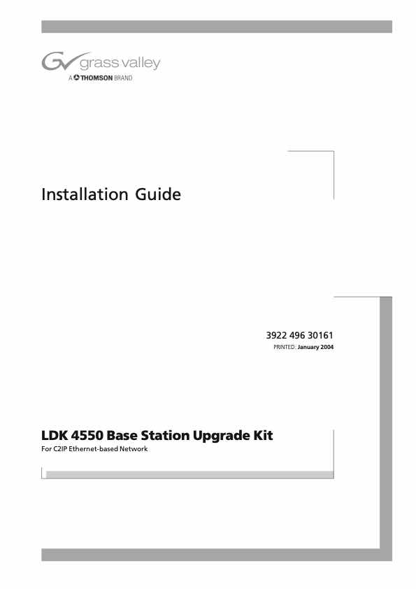 Grass Valley LDK4550 Base Station Upgrade KIT technical manual preview