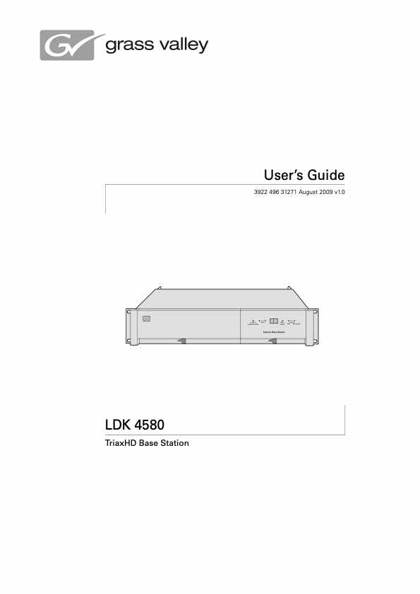 Grass Valley LDK4580-3000 Base Unit technical manual preview