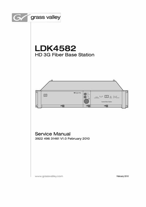 Grass Valley LDK4582 Base Unit HD Fiber technical manual preview