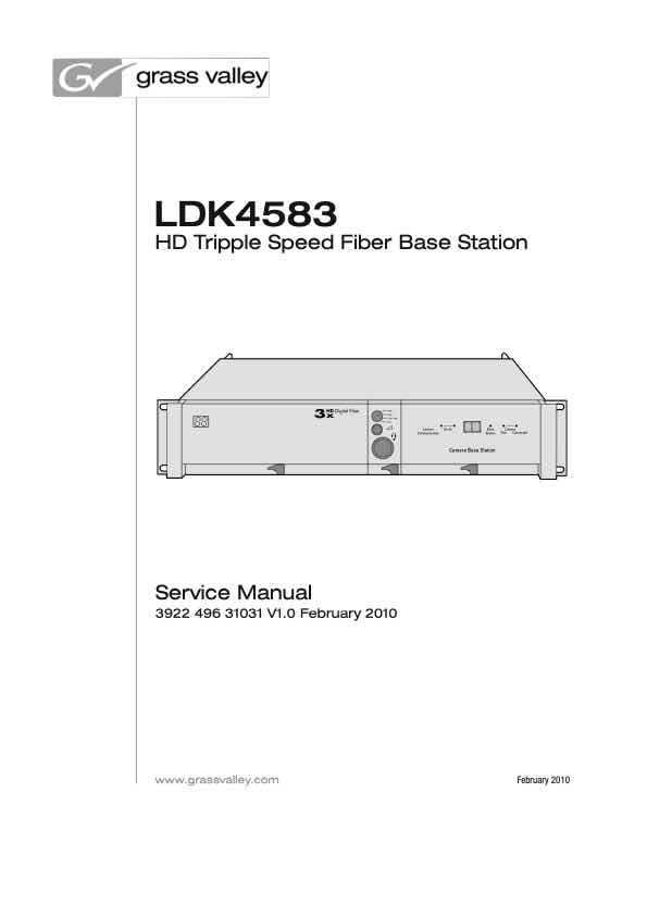 Grass Valley LDK-4583 Fiber Base Station technical manual preview
