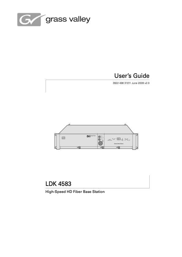 Grass Valley LDK-4583 Fiber Base Station technical manual preview