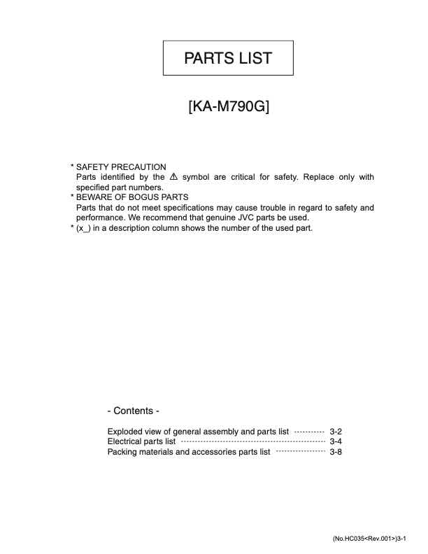 JVC KA-M790G technical manual preview