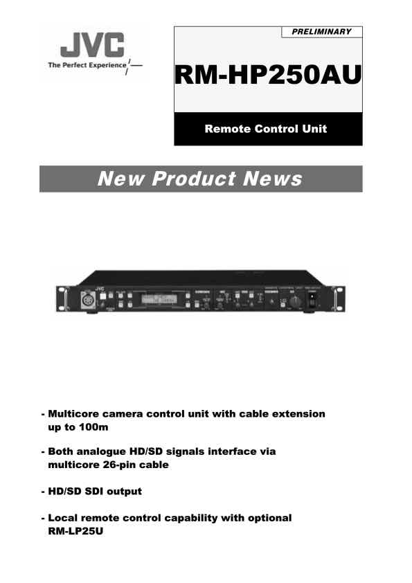 JVC RM-HP250 technical manual preview
