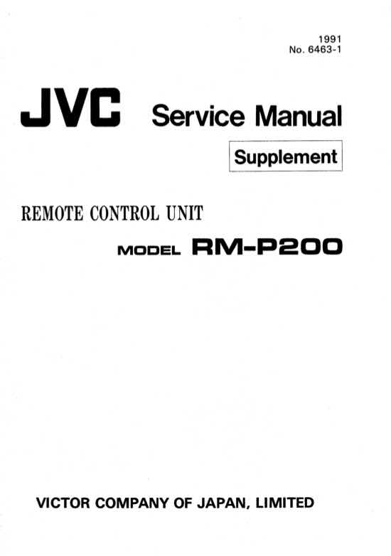 JVC RM-P200 technical manual preview