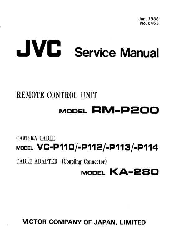 JVC RM-P200 technical manual preview