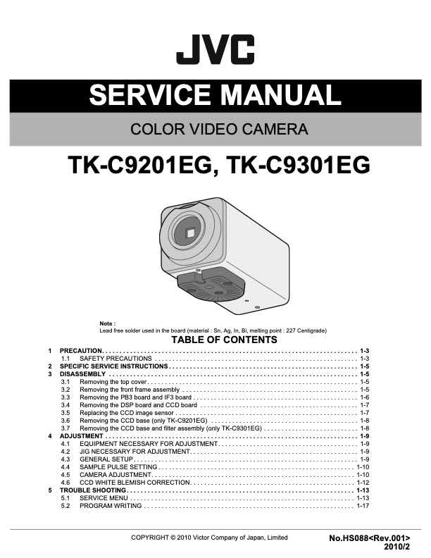 JVC TK-C9201 technical manual preview