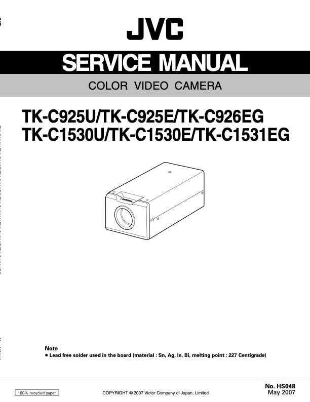 JVC TK-C925E technical manual preview
