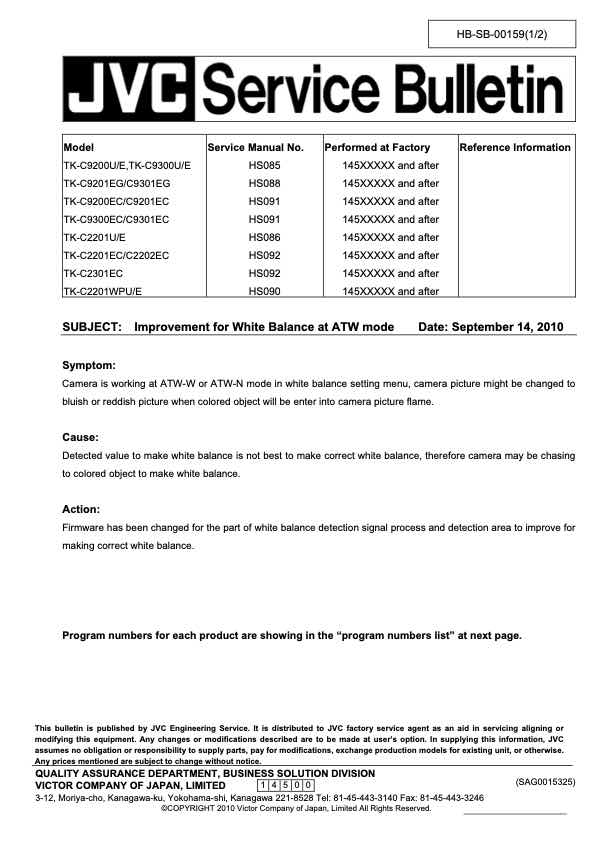 JVC TK-C9300E technical manual preview