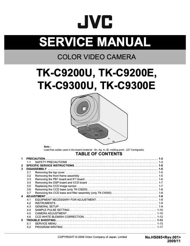 JVC TK-C9300E technical manual preview