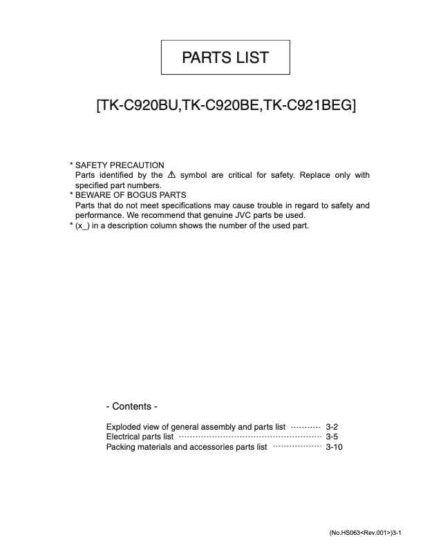 JVC TKC921BEG technical manual preview