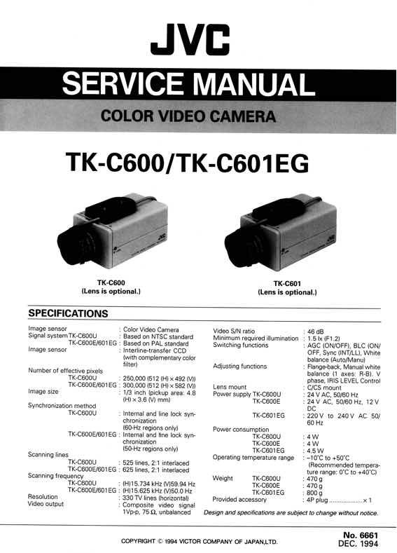 JVC TK_C600 technical manual preview