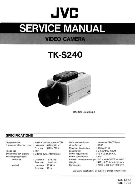 JVC TK_S240 technical manual preview