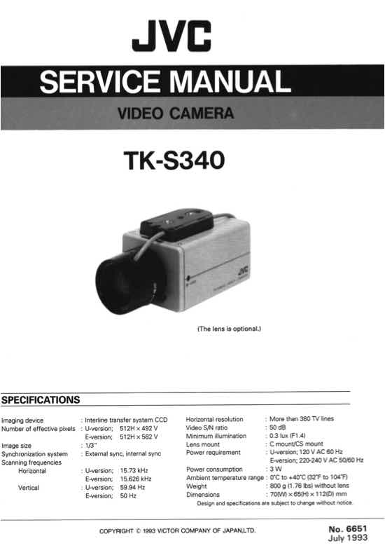 JVC TK_S340 technical manual preview