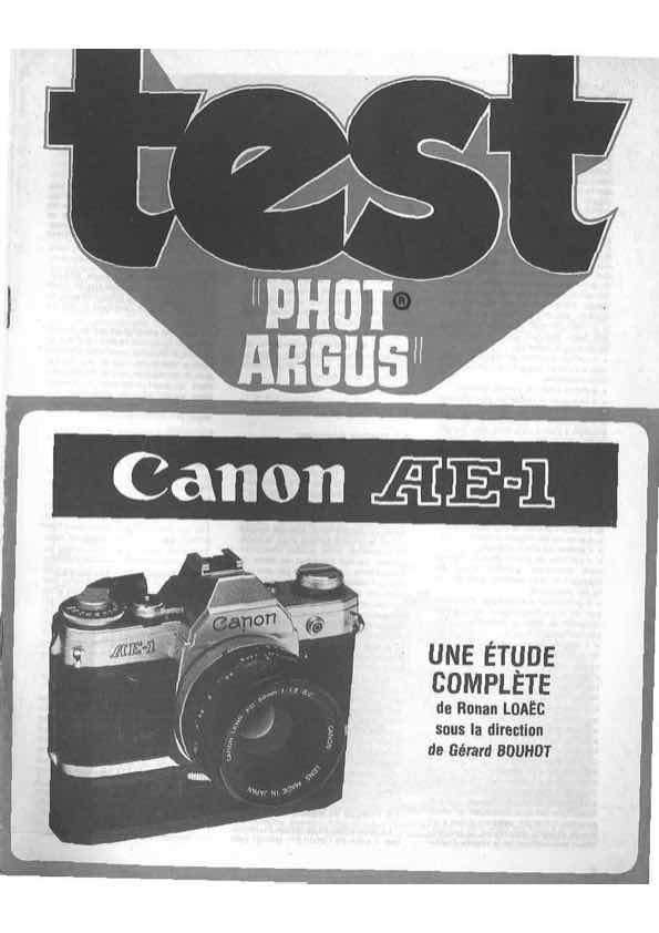 Argus Canon AE1 technical manual preview