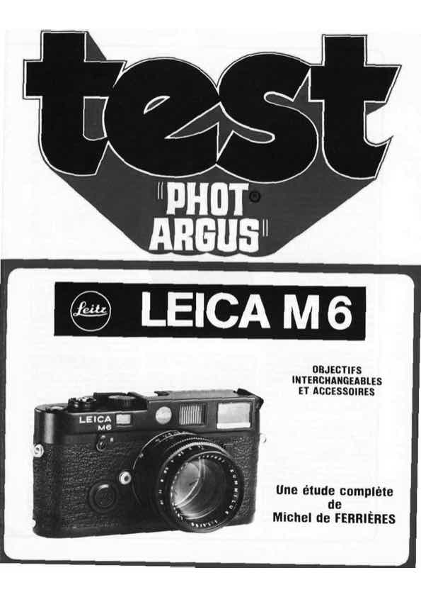 Argus Leica M6 technical manual preview