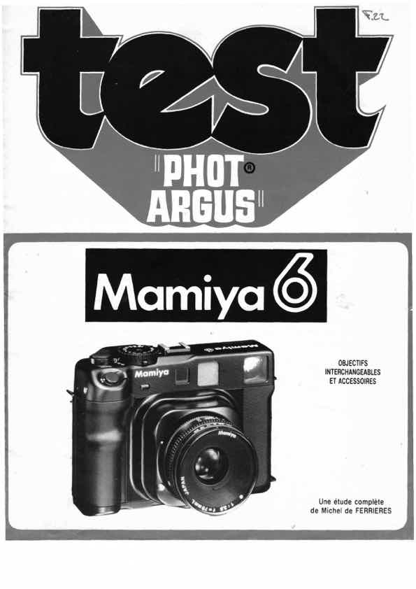 Argus Mamiya 6 technical manual preview