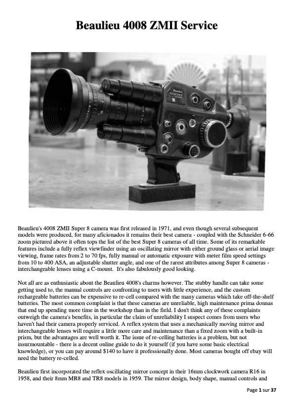 Beaulieu 4008 technical manual preview