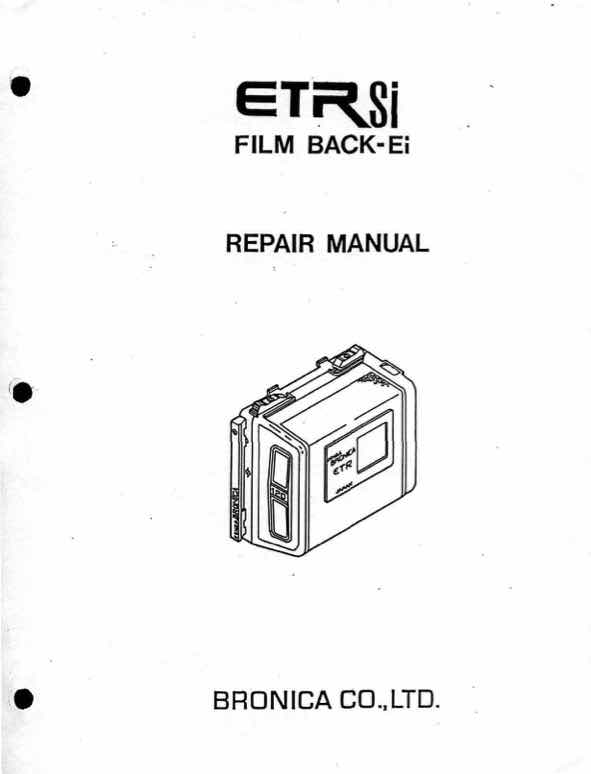 Bronica 120 technical manual preview