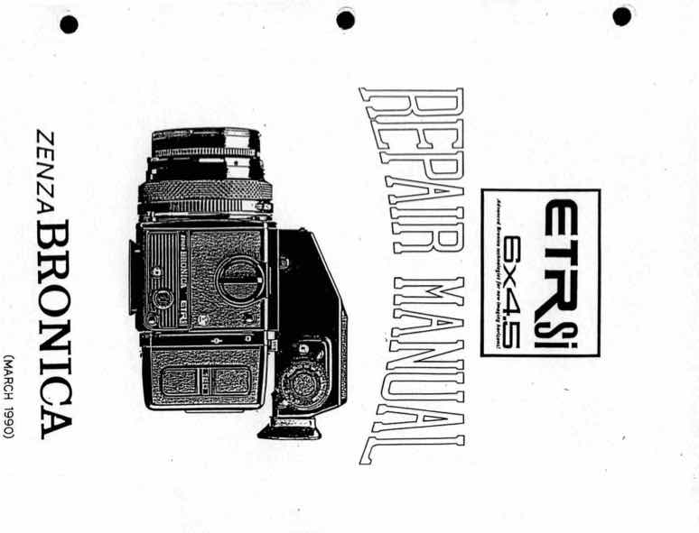 Bronica ETRS technical manual preview