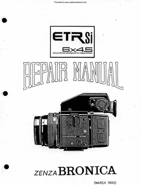 Bronica ETRS technical manual preview
