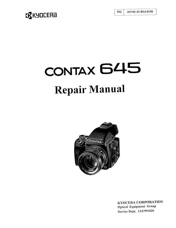 Contax 645 technical manual preview