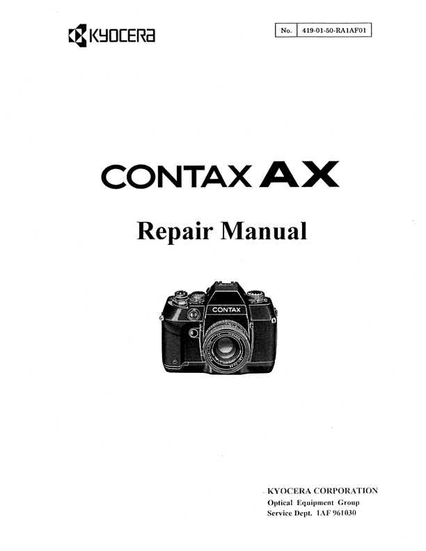 Contax AX technical manual preview