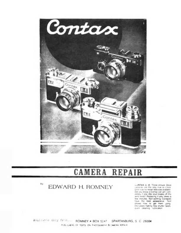 Contax General technical manual preview