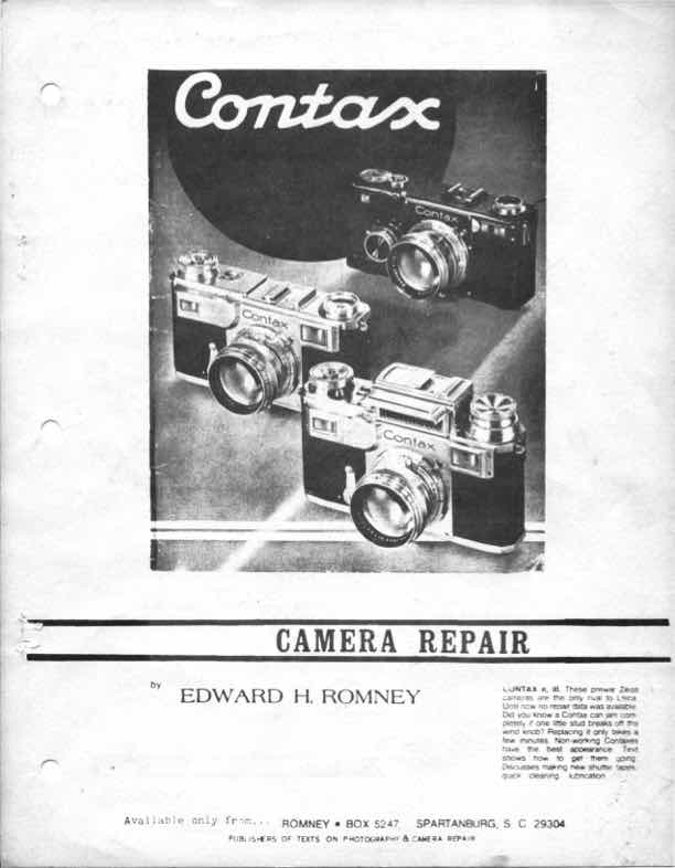 Contax General technical manual preview