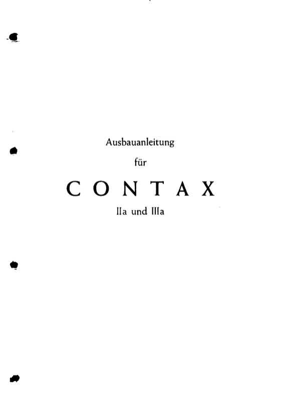 Contax IIIa technical manual preview