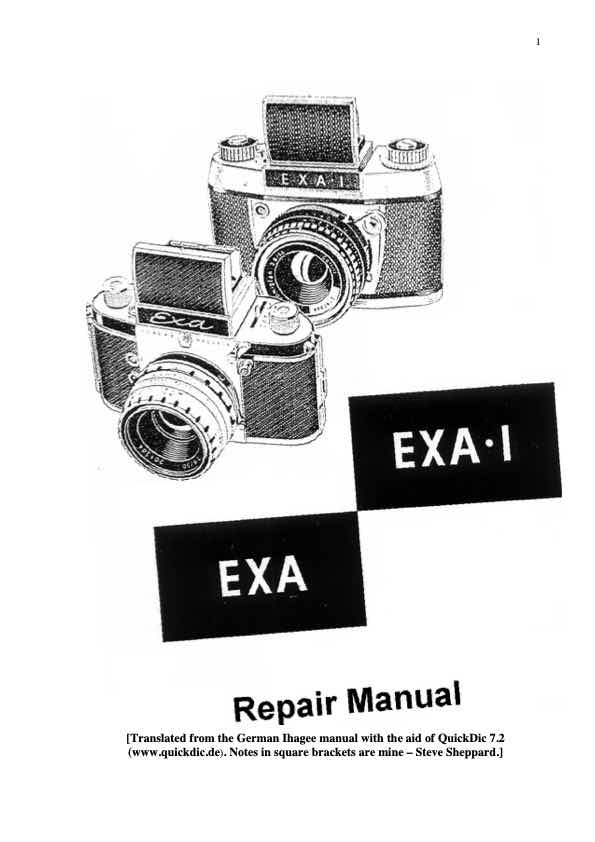 EXA I technical manual preview
