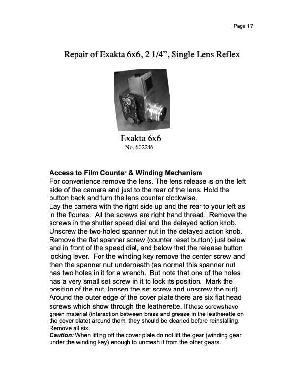 Exacta 6x6 technical manual preview
