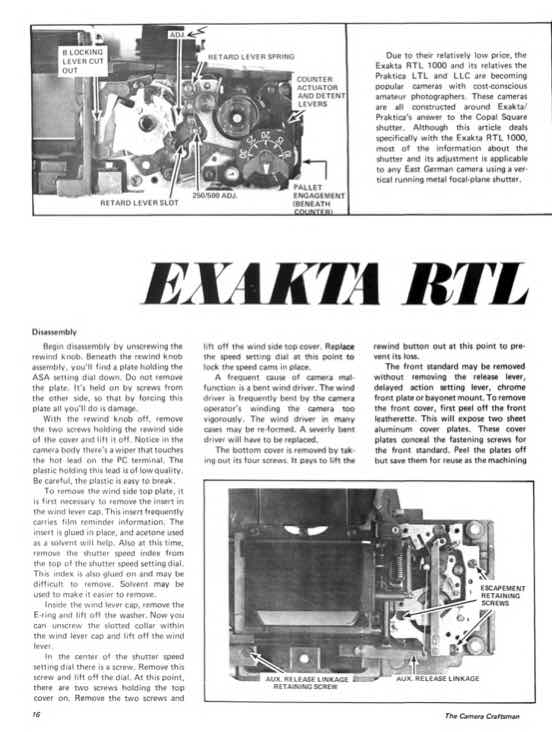 Exacta RTL1000 technical manual preview