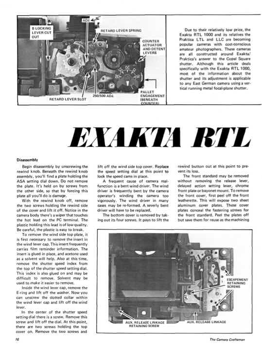 Exacta RTL1000 technical manual preview