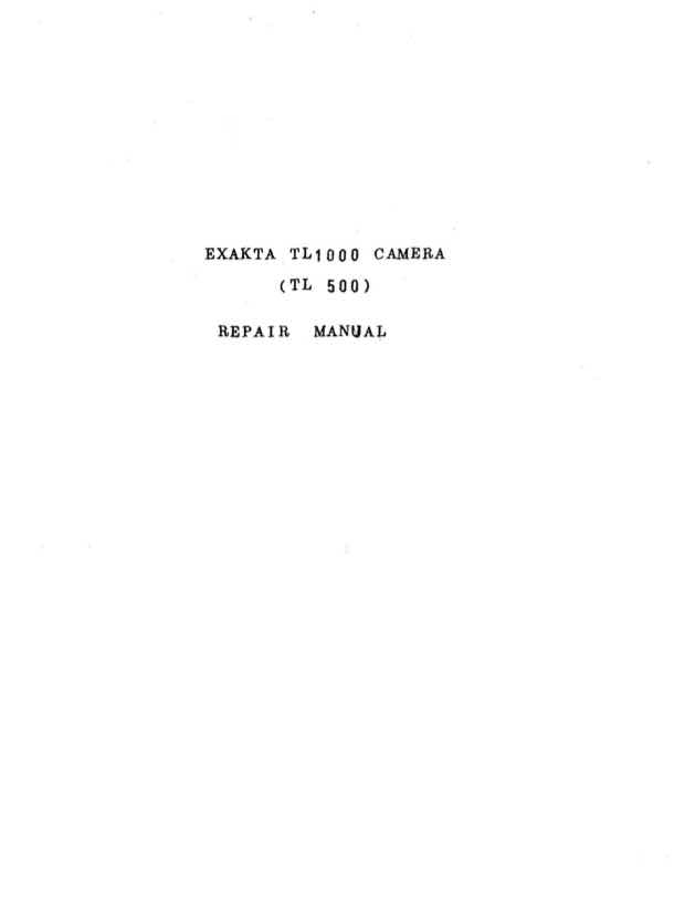 Exacta TL500 technical manual preview