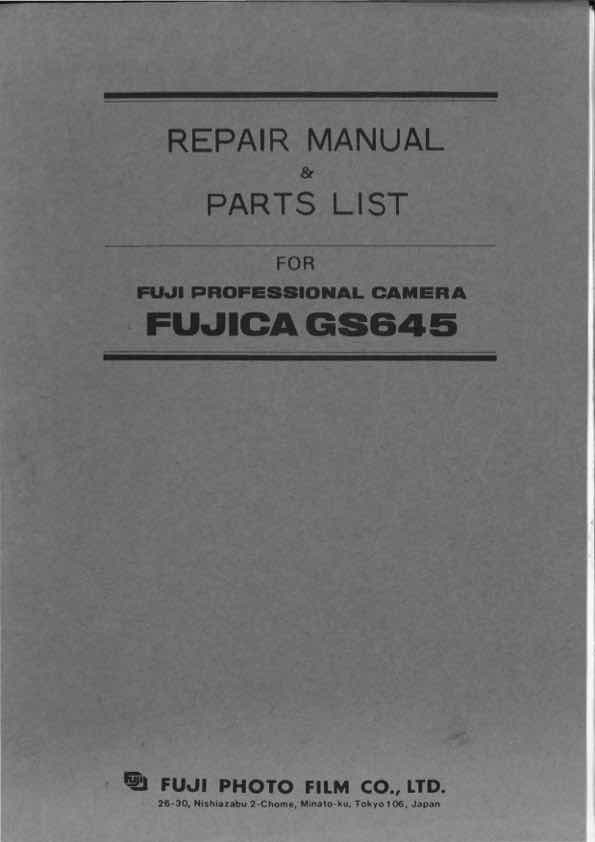 Fuji GA645 technical manual preview