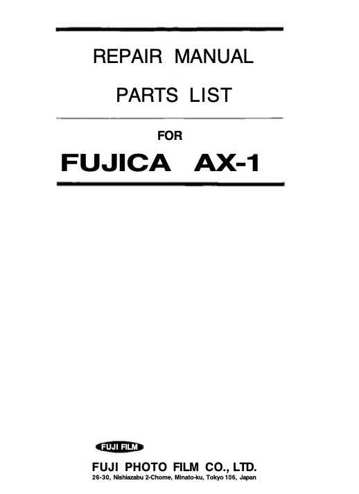 Fujica AX1 technical manual preview