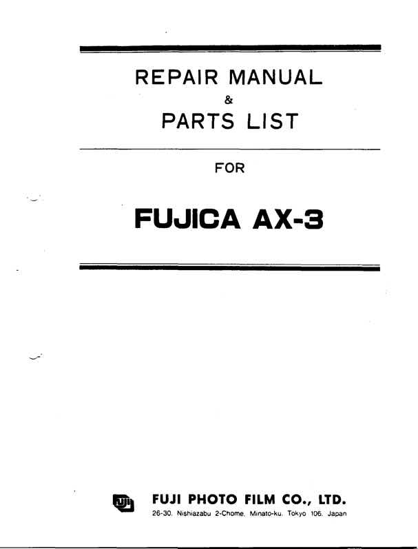 Fujica AX3 technical manual preview