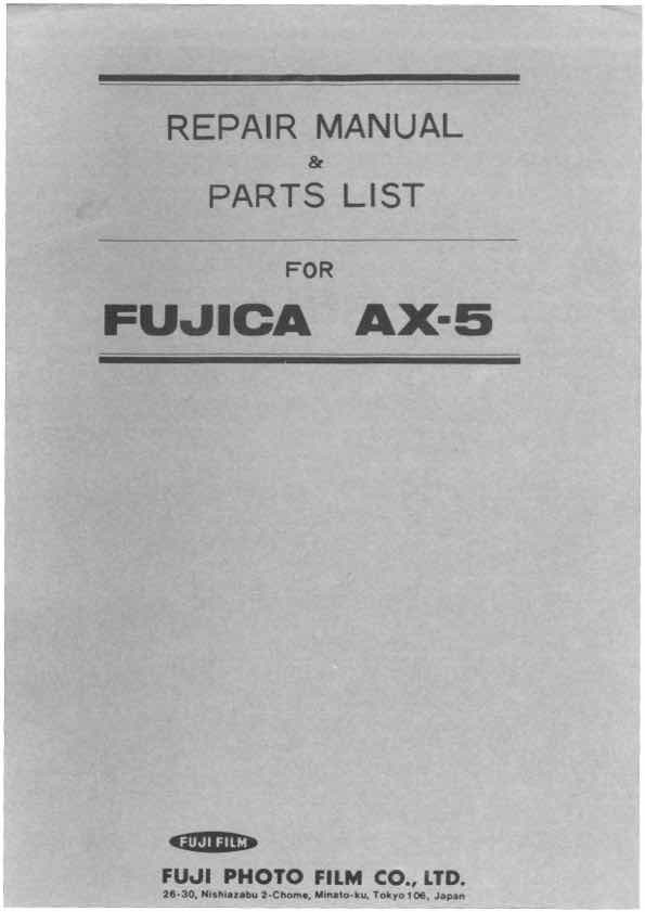 Fujica AX5 technical manual preview