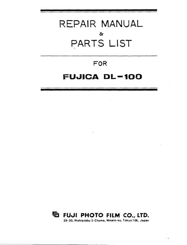Fujica DL100 technical manual preview