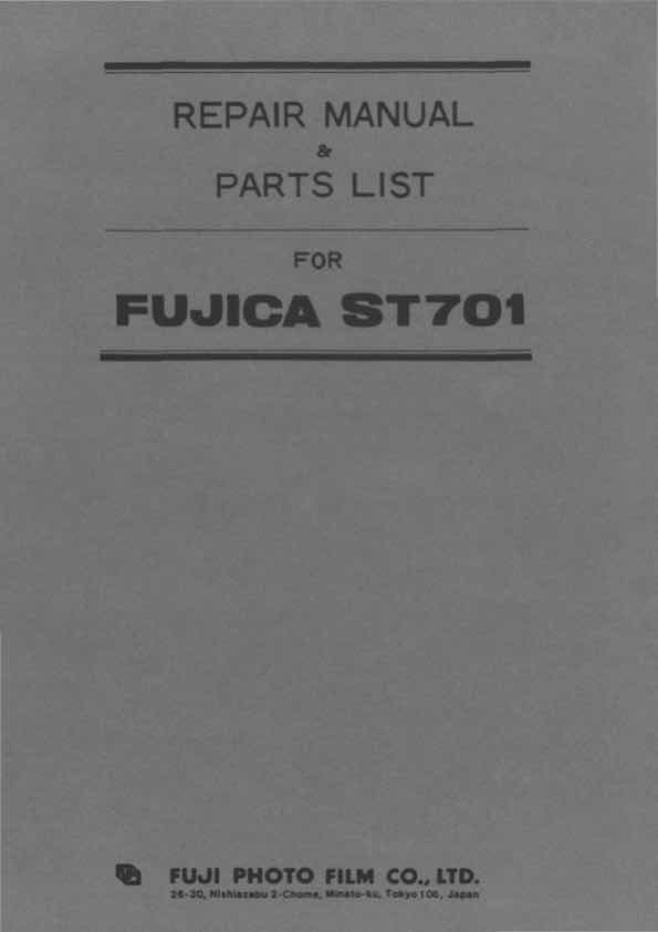 Fujica ST701 technical manual preview