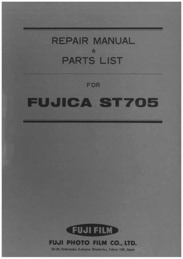 Fujica ST705 technical manual preview