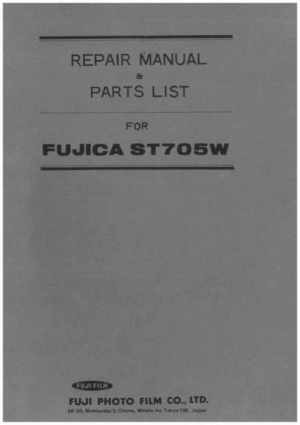 Fujica ST705 technical manual preview