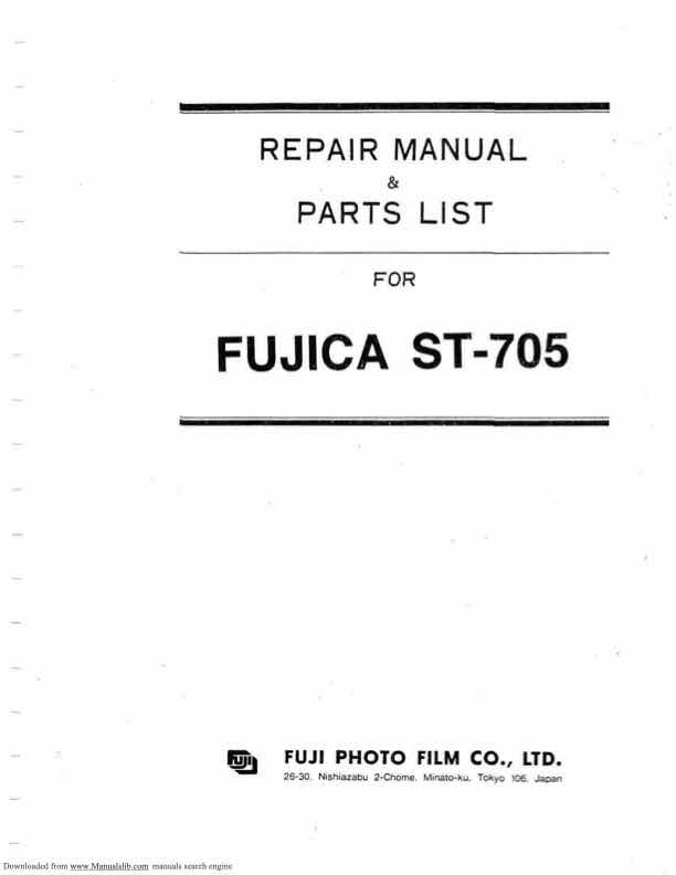 Fujica ST705 technical manual preview