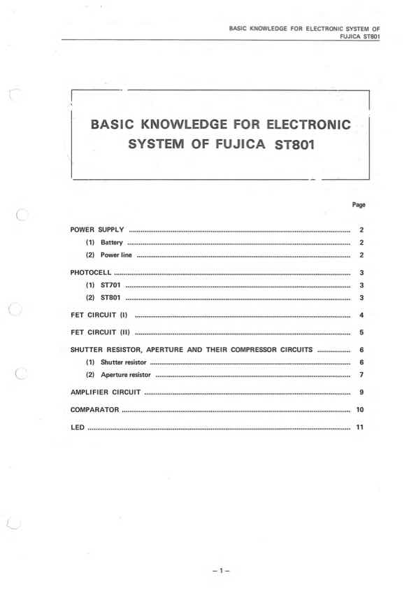 Fujica ST801 technical manual preview